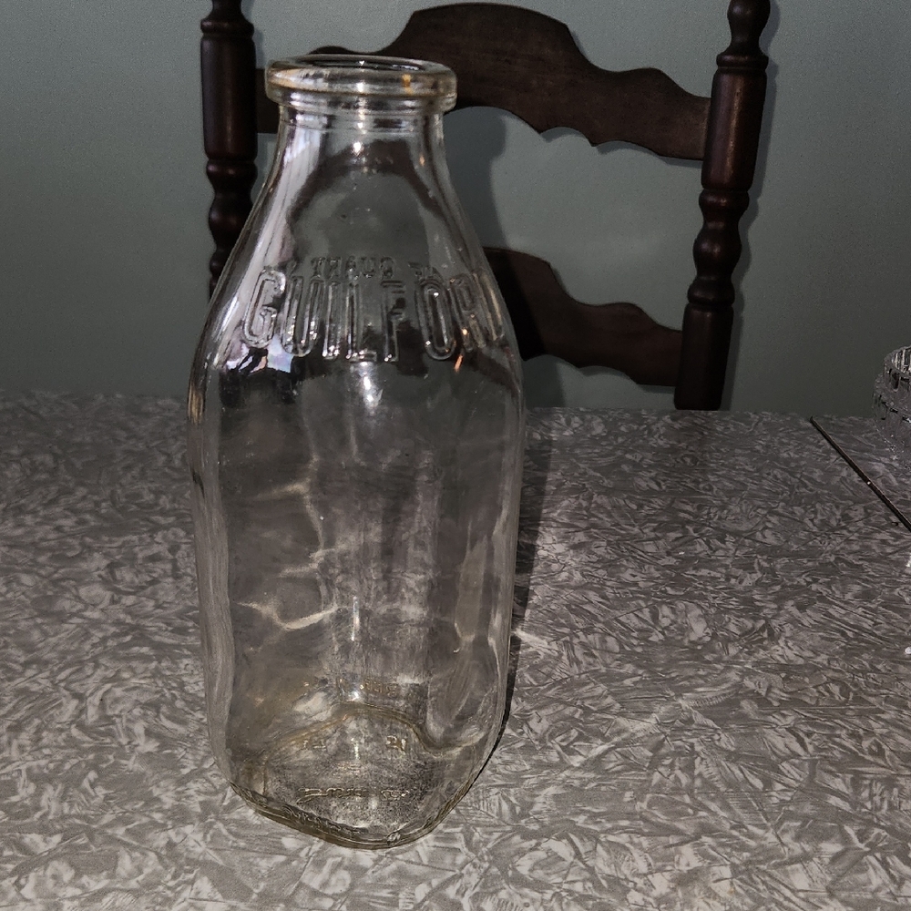 Vintage Clear Glass Milk Bottle